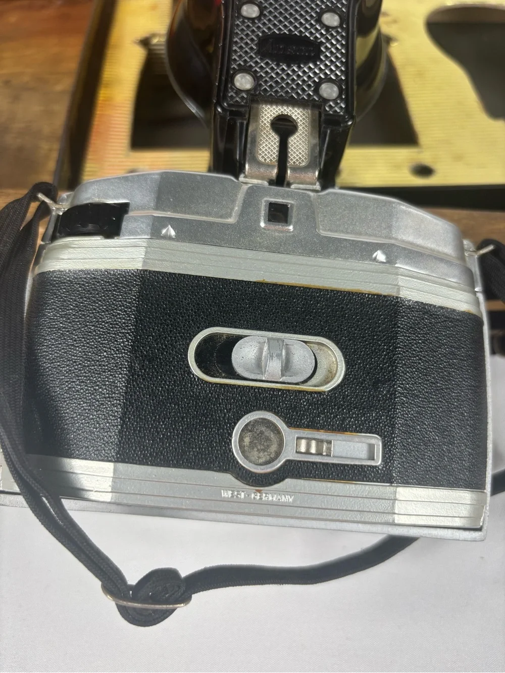 Vintage Ansco Lancer Camera Outfit w/ Flash & Original Box Untested 1950s